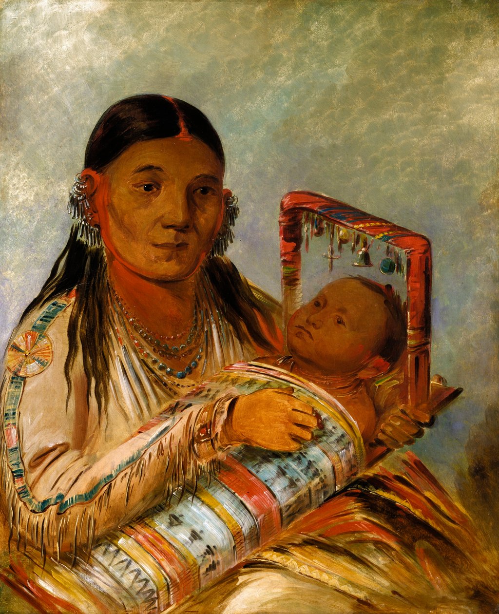 Chée-ah-ká-tchée, żona Nót-to-waya autorstwa George Catlin