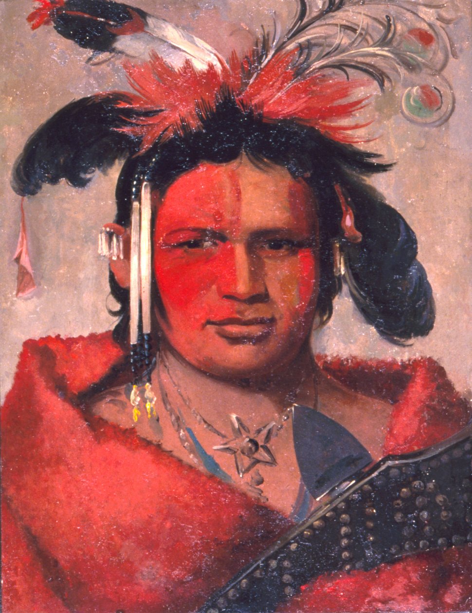 Chee-me-náh-na-quet, Wielka Chmura, syn niedźwiedzia Grizzly. autorstwa George Catlin