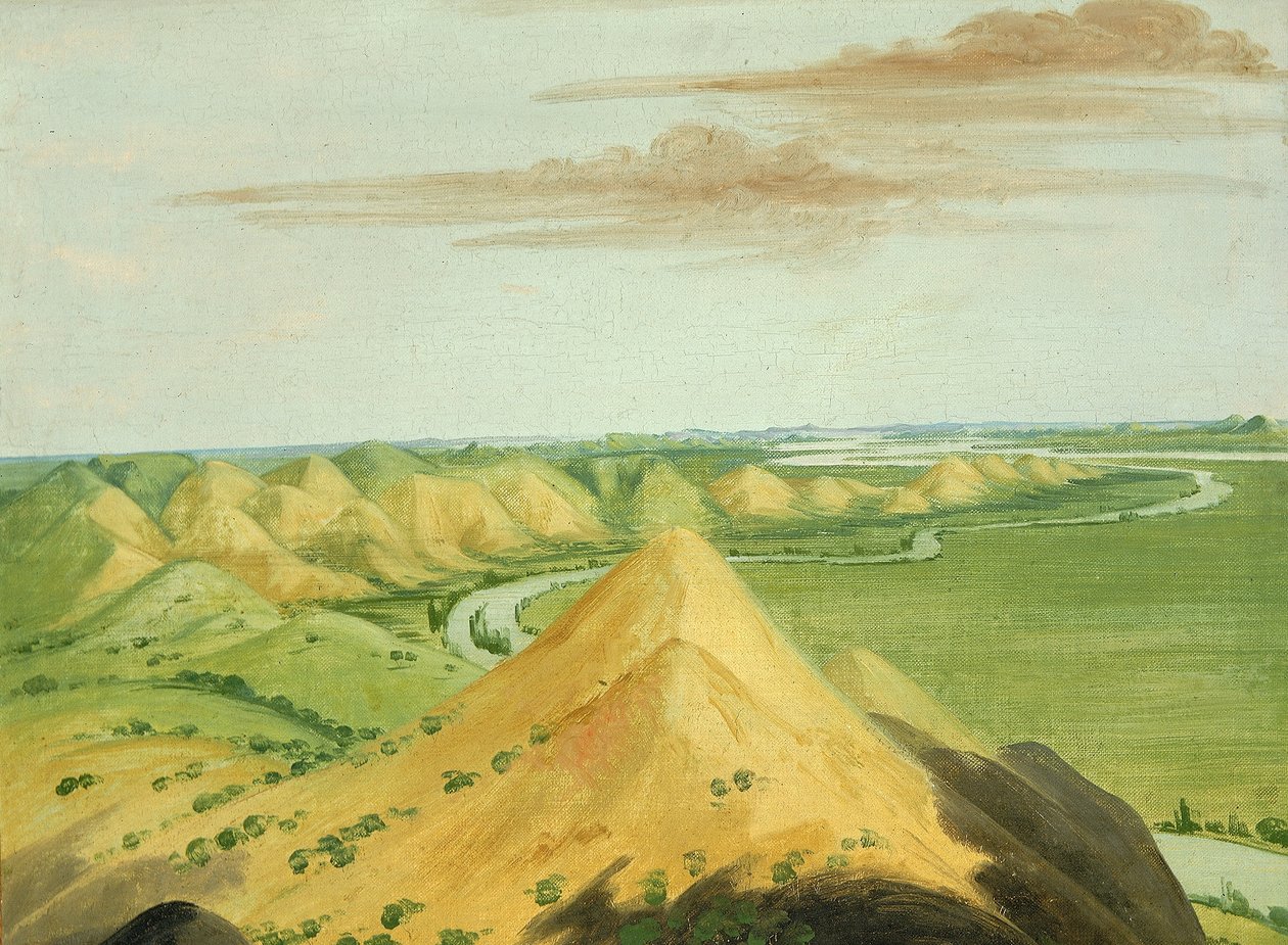 Clay Bluffs, dwadzieścia mil nad Mandans autorstwa George Catlin