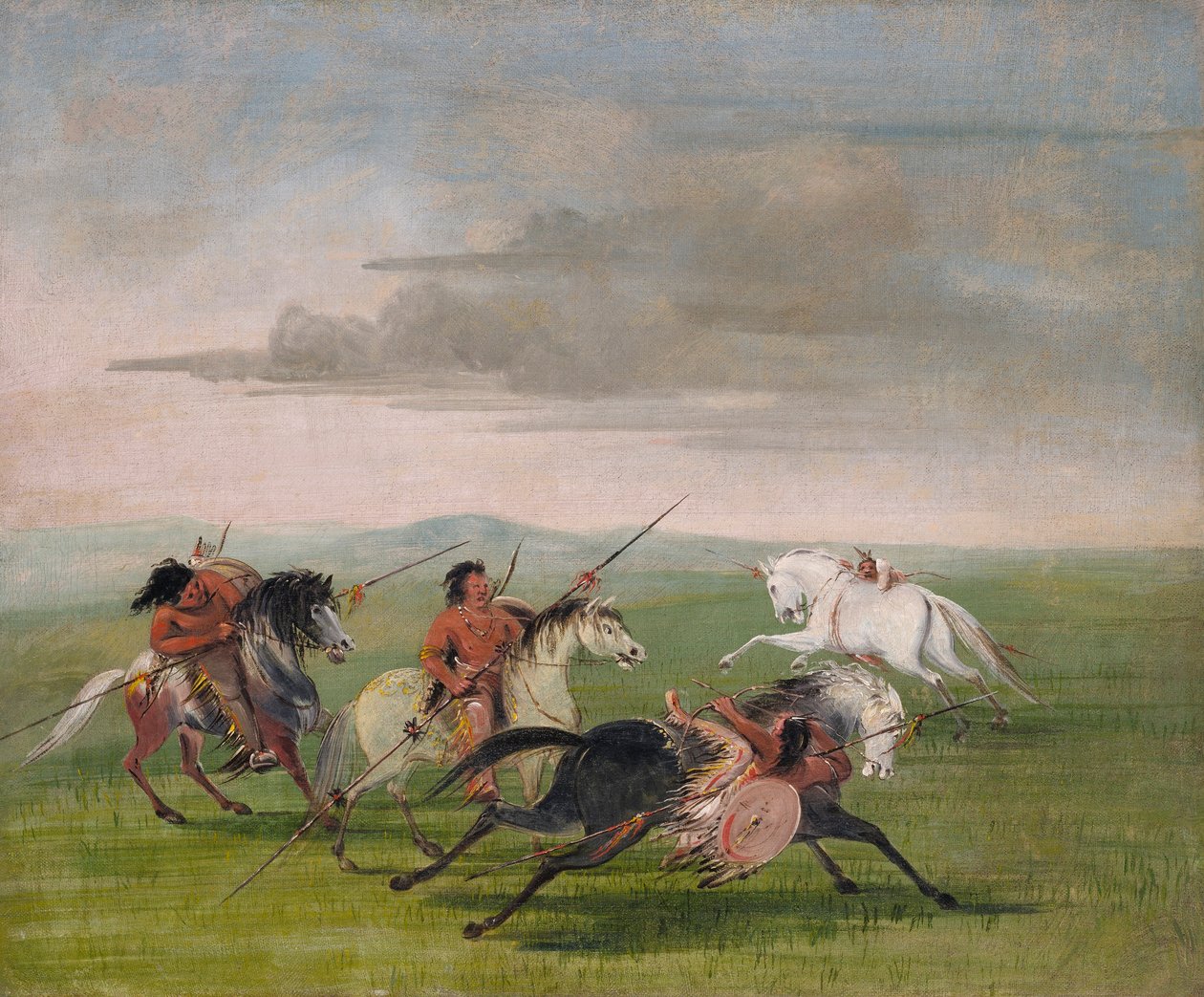 Wyczyny konne Komanczów autorstwa George Catlin