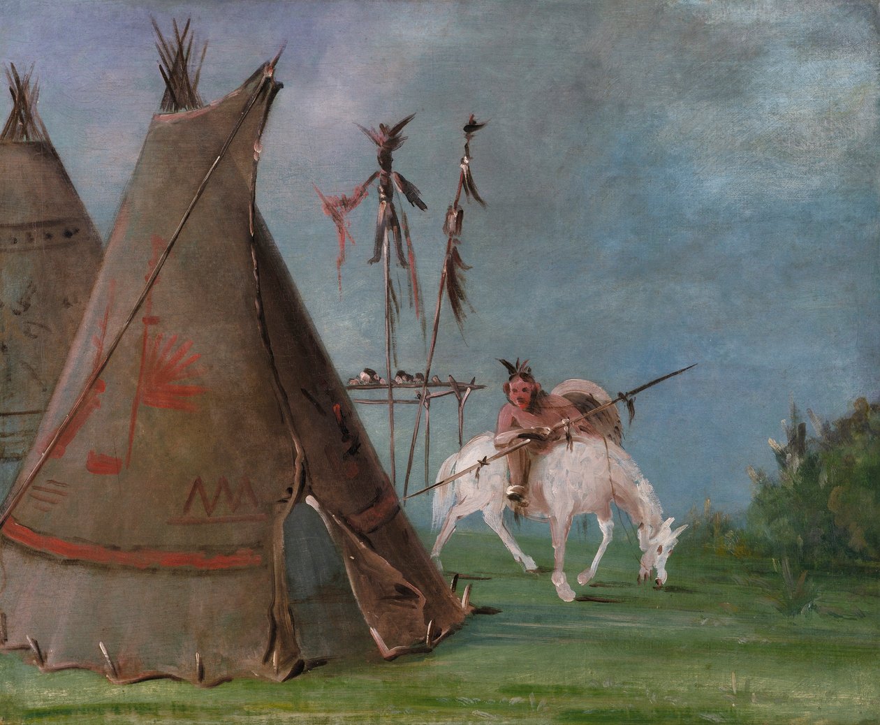 Comanche Lodge of Buffalo Skins autorstwa George Catlin