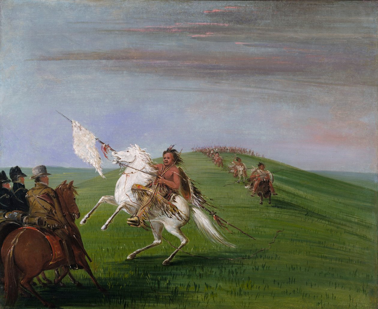 Spotkanie Komanczów z dragonami autorstwa George Catlin
