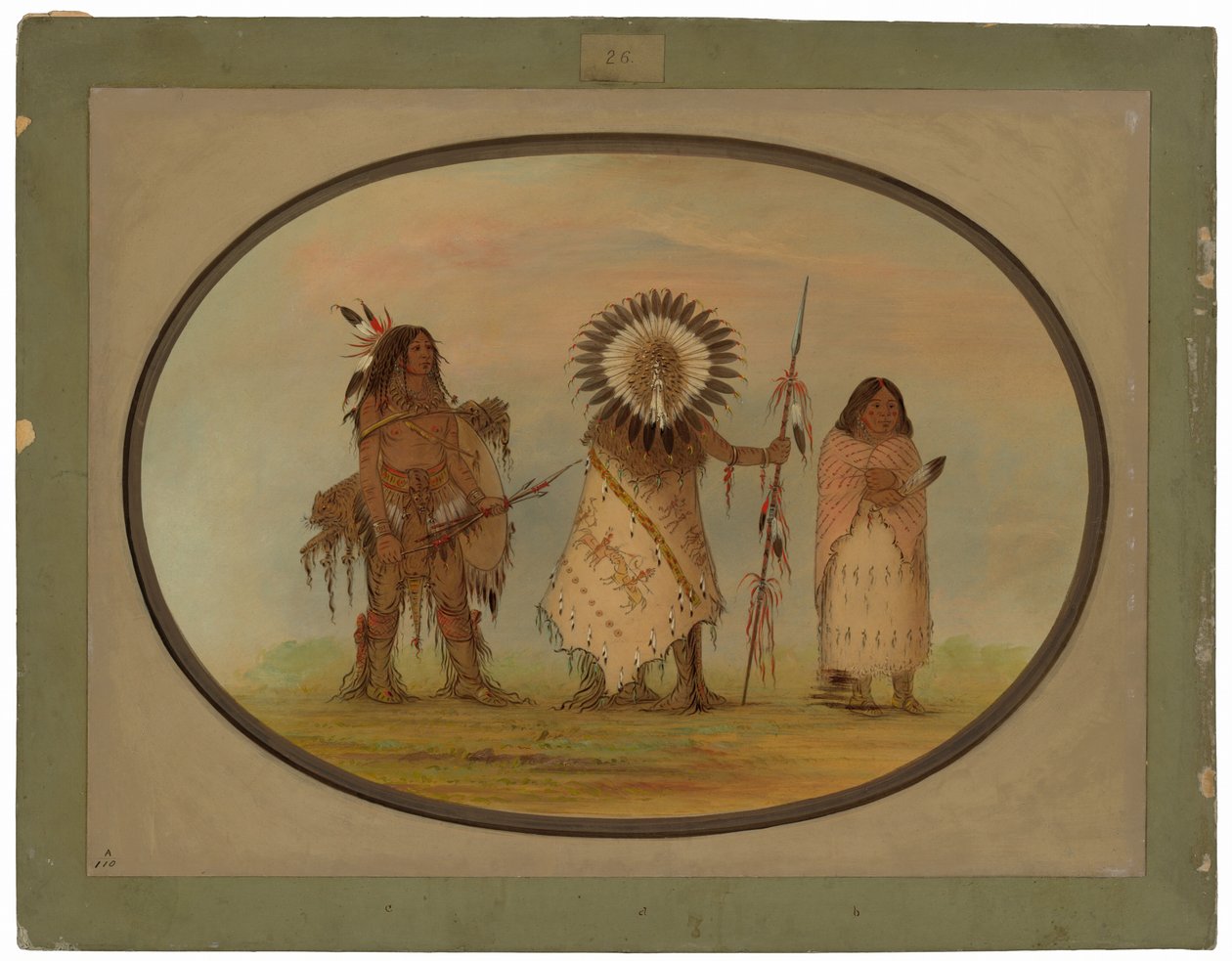 Wódz Wron, Jego Żona i Wojownik autorstwa George Catlin