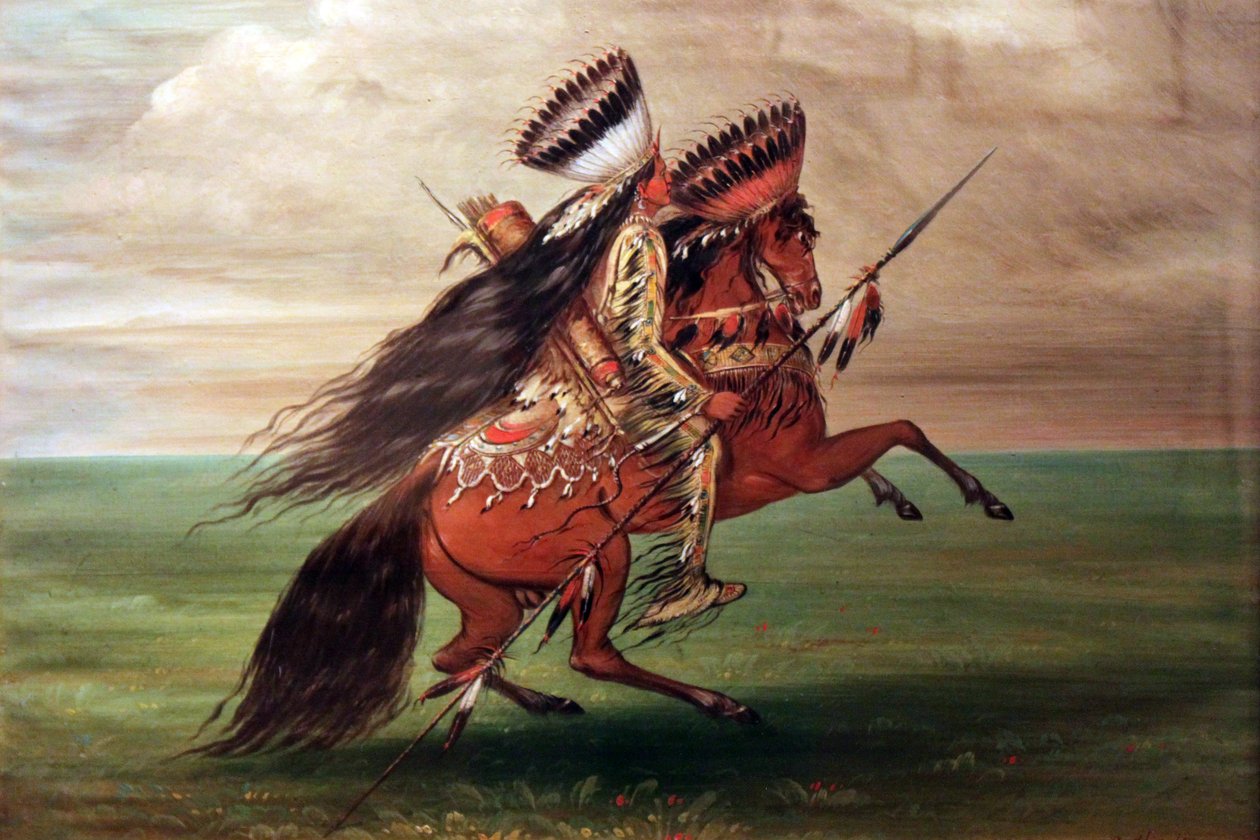 Indianin Crow "Ten, który skacze ponad wszystko" autorstwa George Catlin