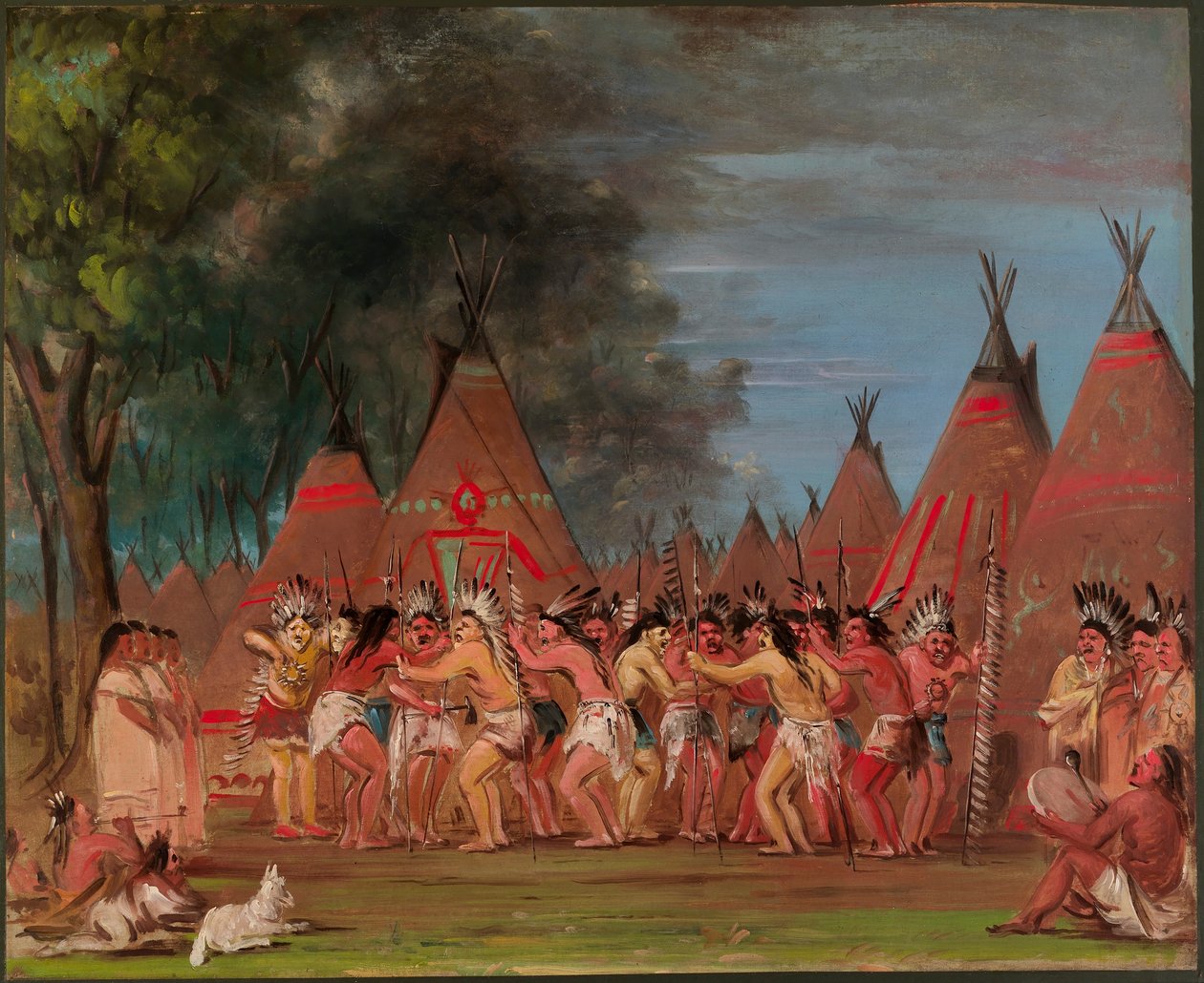 Taniec wodzów, ujście rzeki Teton autorstwa George Catlin