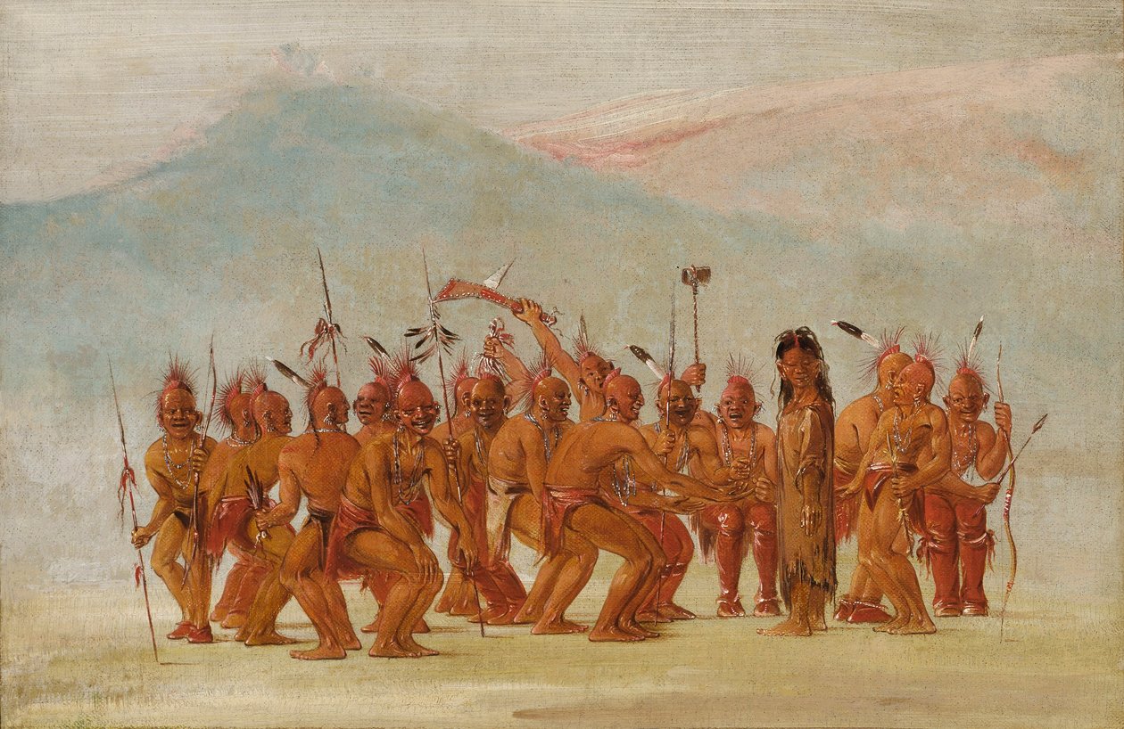Dance to the Berdash autorstwa George Catlin