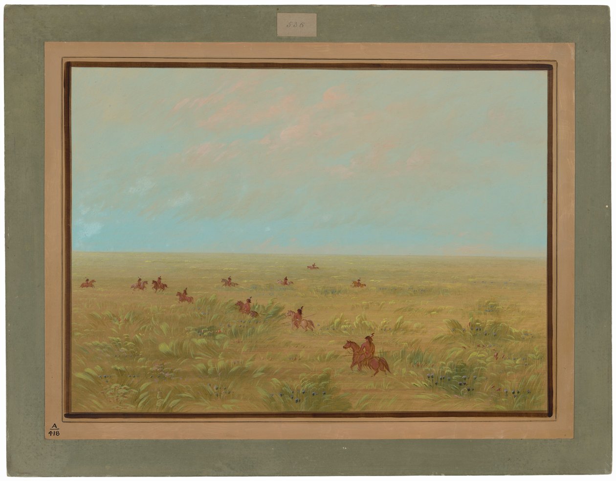 Jazda Pampasami dla Dzikiego Bydła - Connibo autorstwa George Catlin