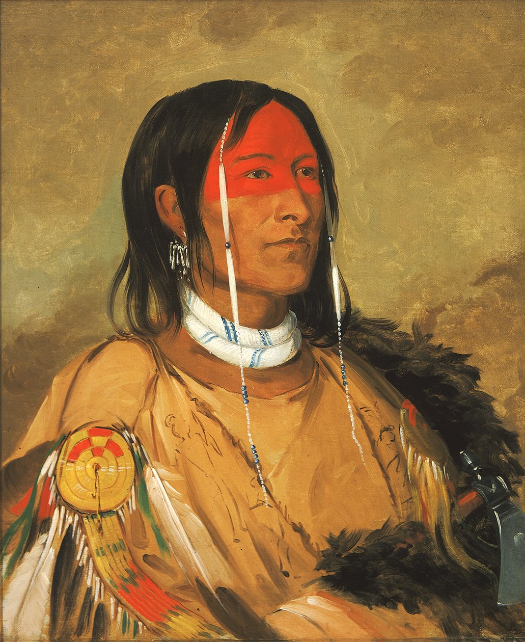 Eeh-tow-wées-ka-zeet, Ten, który ma za sobą oczy, znany również jako Złamana Ręka, Przede wszystkim Odważny, 1832. autorstwa George Catlin