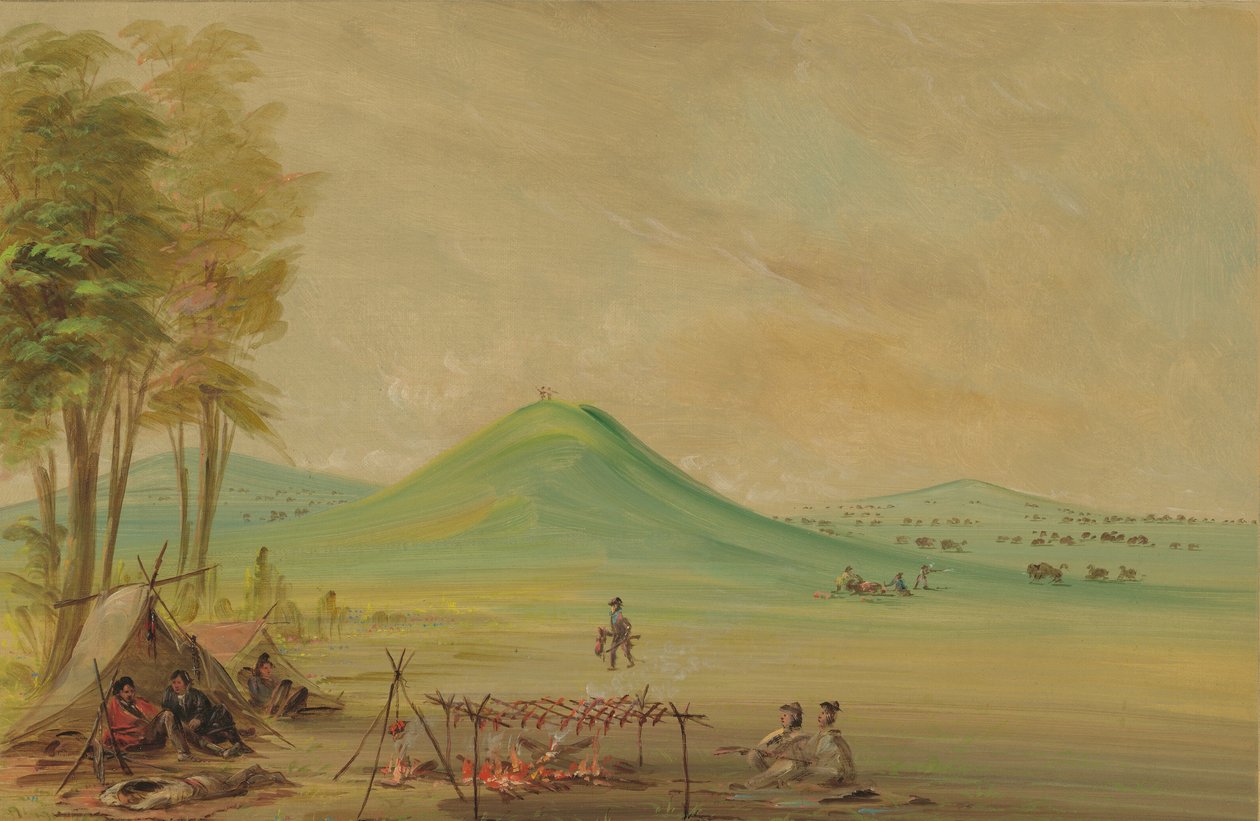 Ekspedycja rozbiła obóz na teksańskiej prerii. kwiecień 1686, 18471848. autorstwa George Catlin