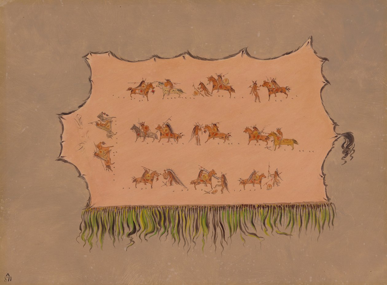 Faksymile szaty szefa czterech mężczyzn - Mandan, 18611869. autorstwa George Catlin