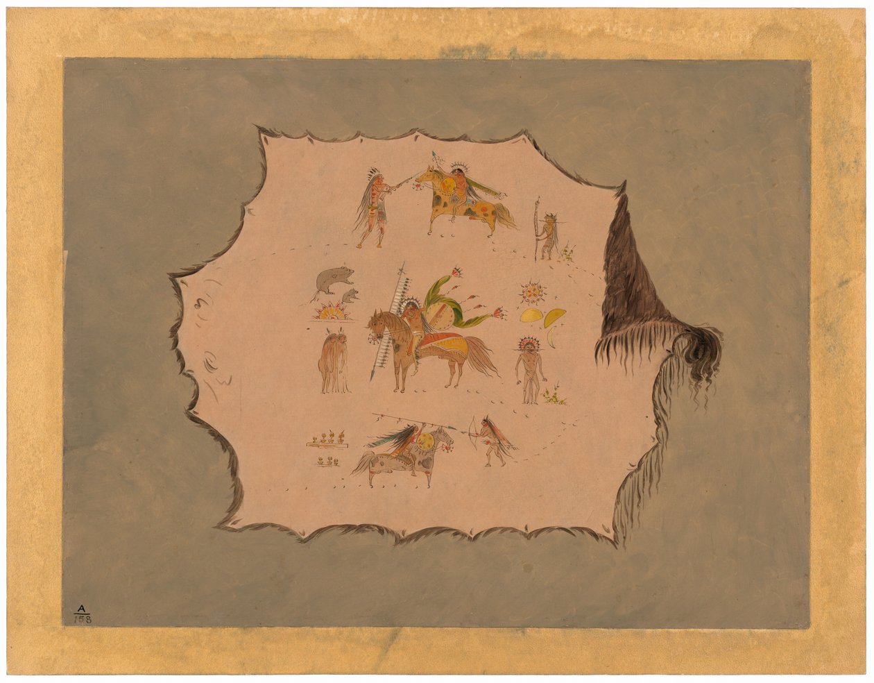 Faksymile szaty lekarza Pawnee z fantastycznymi profesjonalnymi wzorami autorstwa George Catlin