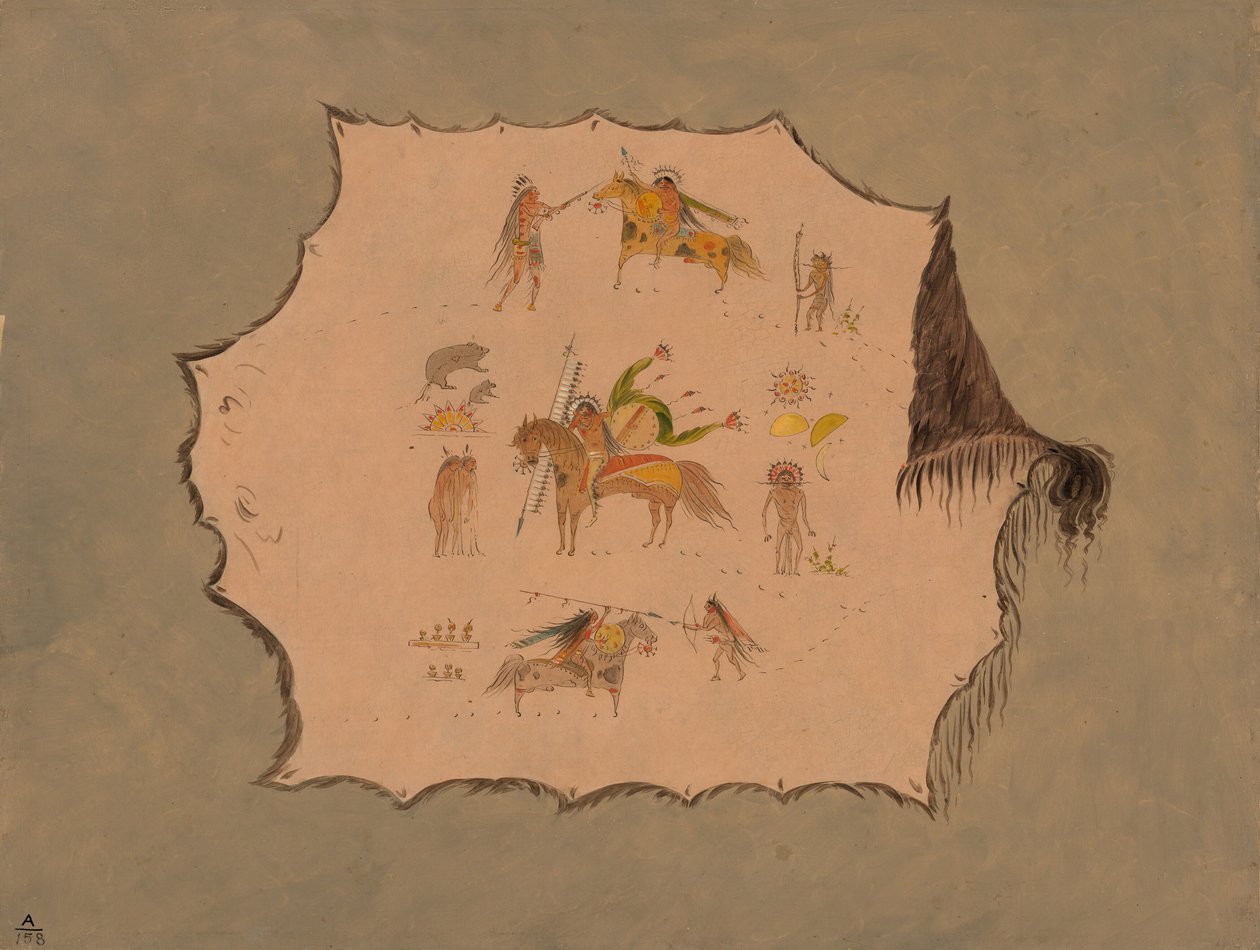 Faksymile szaty lekarza Pawnee z fantastycznymi profesjonalnymi wzorami, 18611869. autorstwa George Catlin