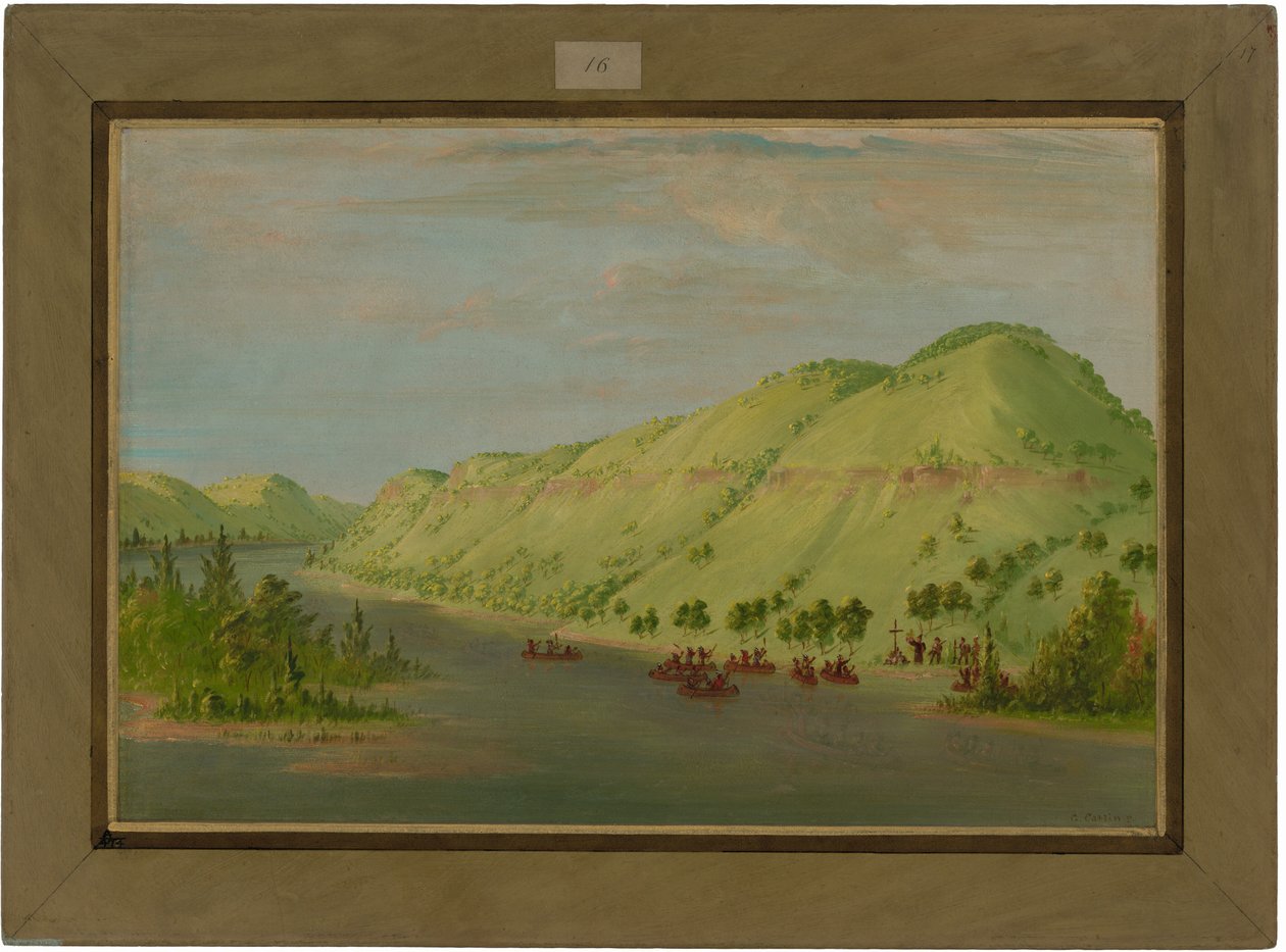 Ojciec Hennepin opuszcza Missisipi, aby dołączyć do La Salle. 8 maja 1680 r autorstwa George Catlin