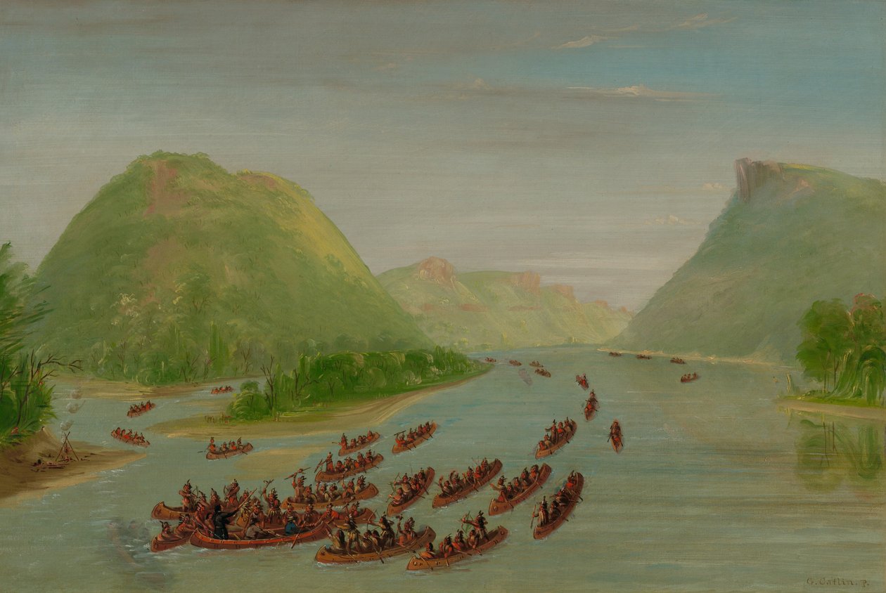 Ojciec Hennepin i Dwóch Towarzyszy uwięzionych przez Siuksów. kwiecień 1680, 18471848. autorstwa George Catlin