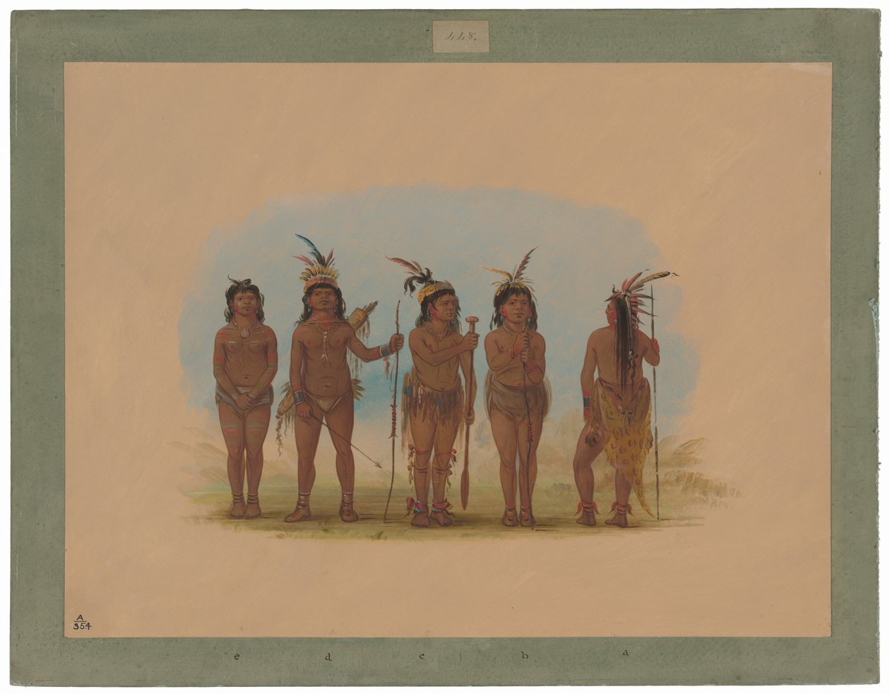 Pięciu Indian karaibskich autorstwa George Catlin