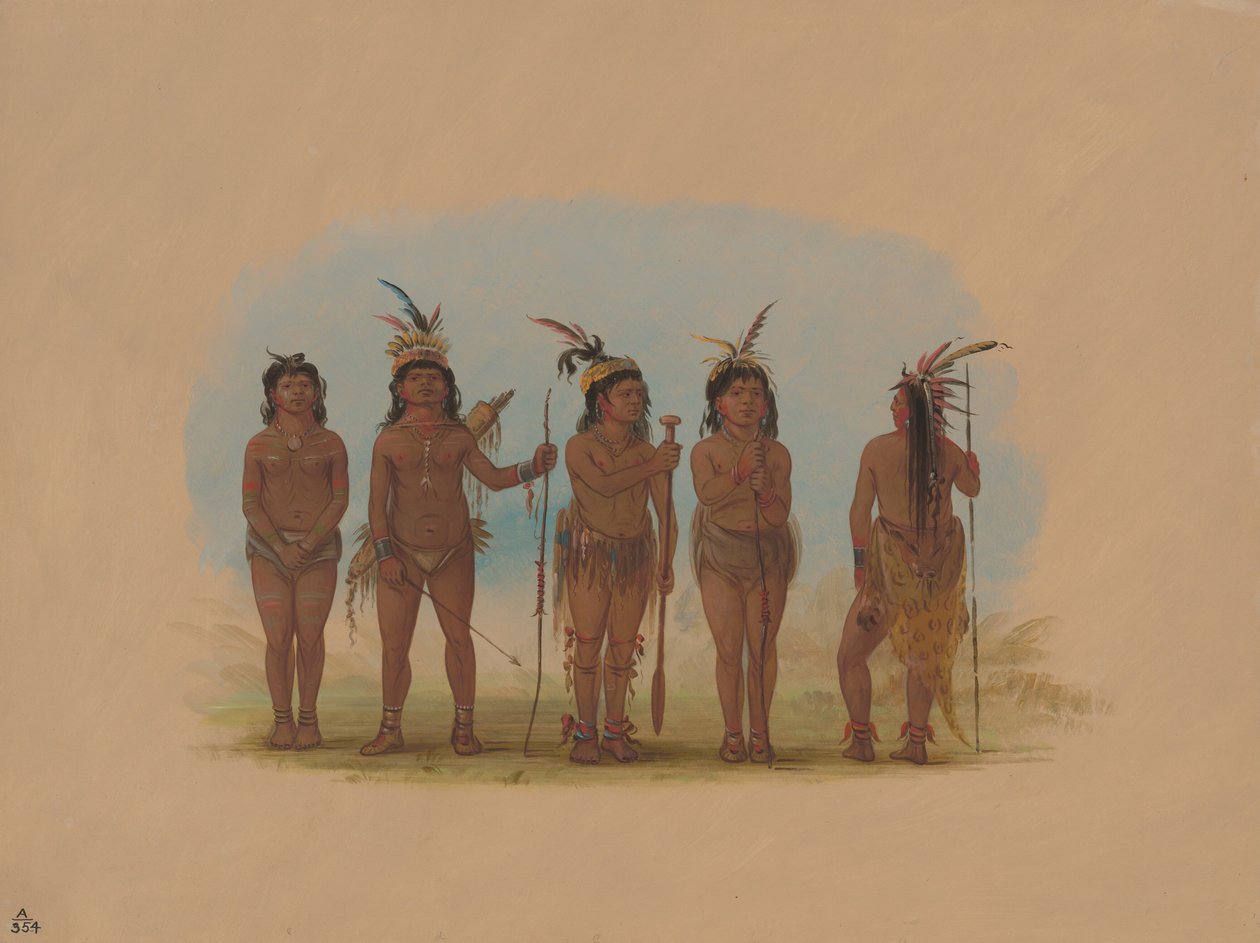 Pięciu Indian Karaibskich, 18541869. autorstwa George Catlin