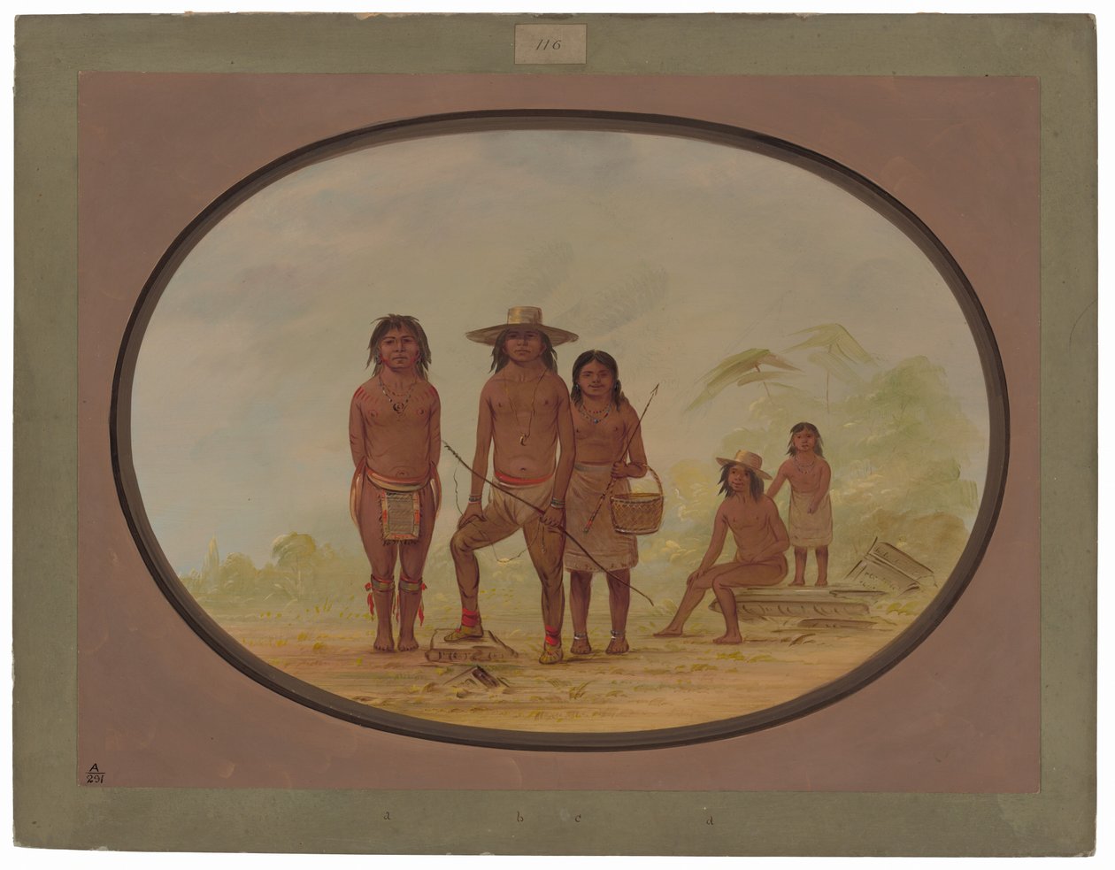 Pięciu Indian Majów autorstwa George Catlin