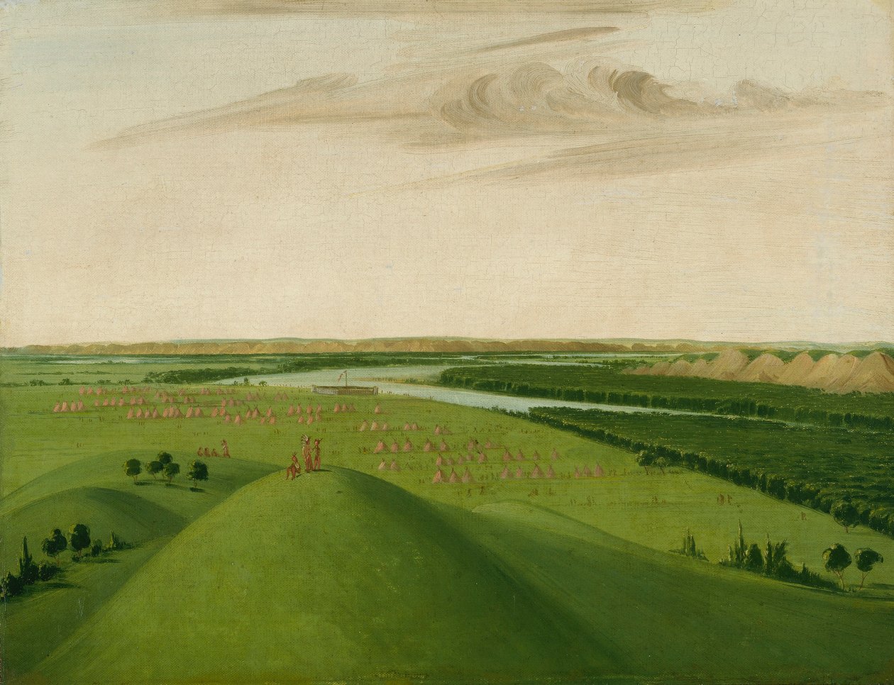 Fort Union, ujście rzeki Yellowstone, 2000 mil powyżej St. Louis autorstwa George Catlin