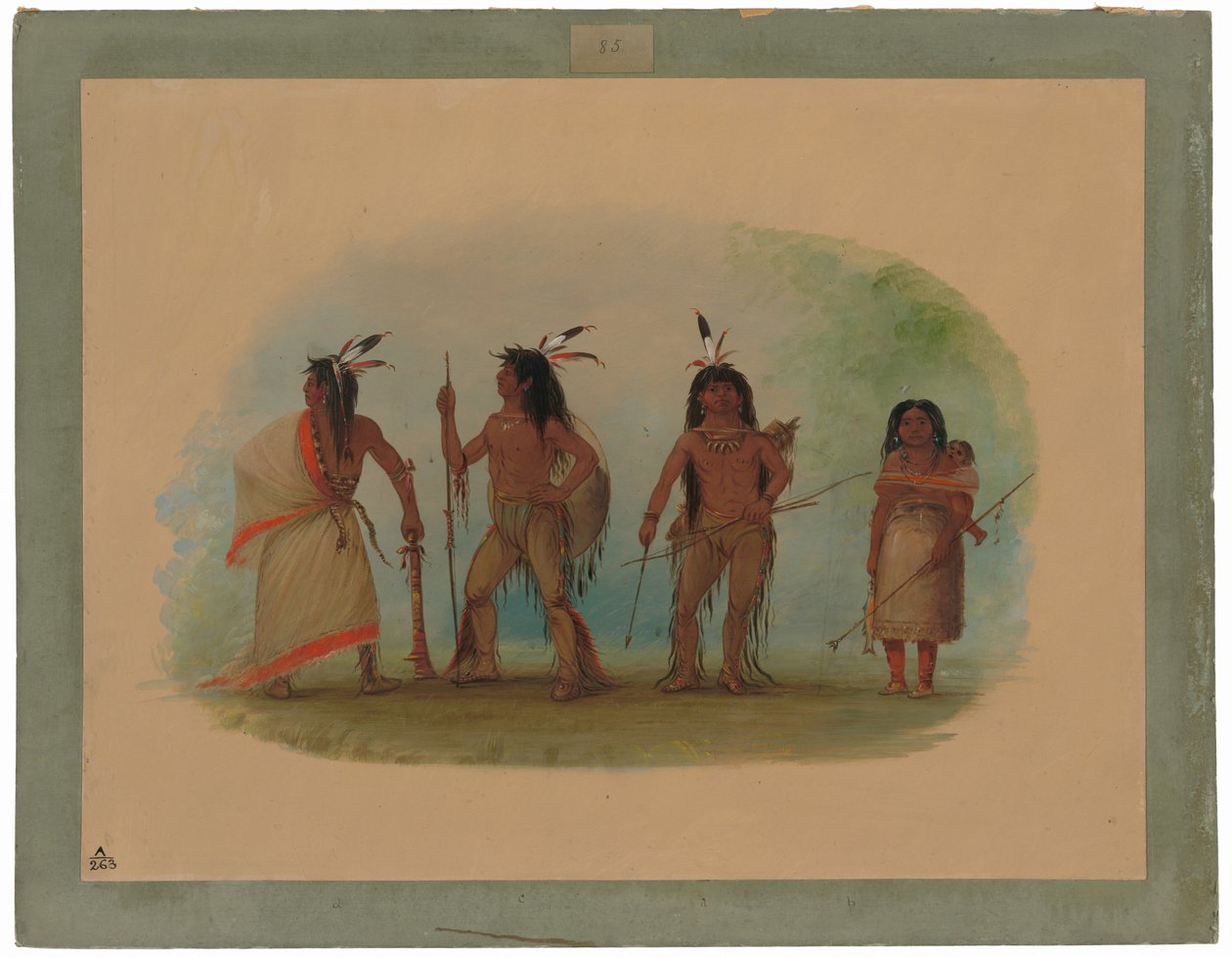 Czterech Indian Apaczów autorstwa George Catlin