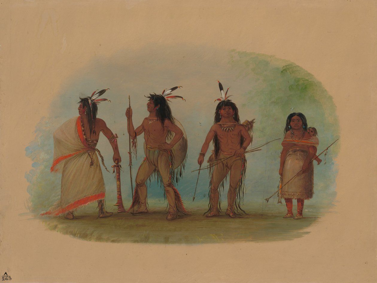 Czterech Indian Apaczów, 18551869. autorstwa George Catlin