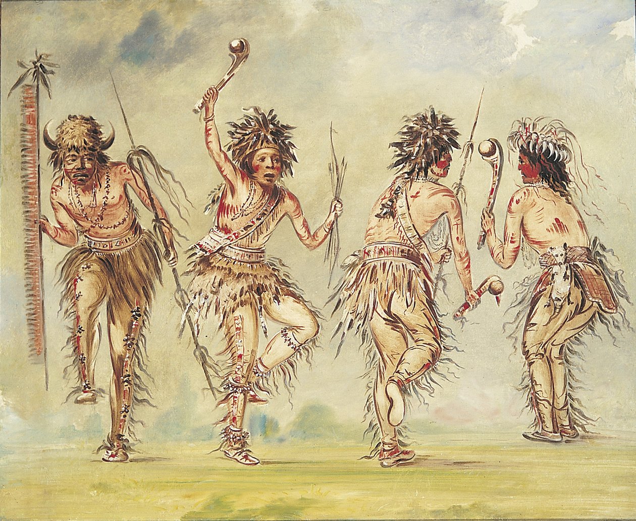 Czterech tancerzy autorstwa George Catlin