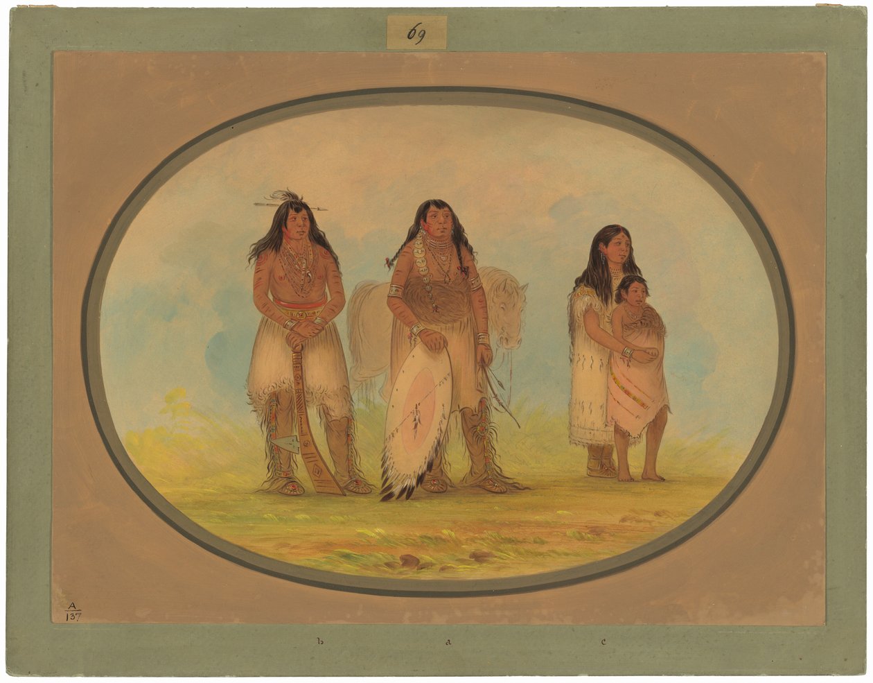 Czterech Indian Kiowa autorstwa George Catlin