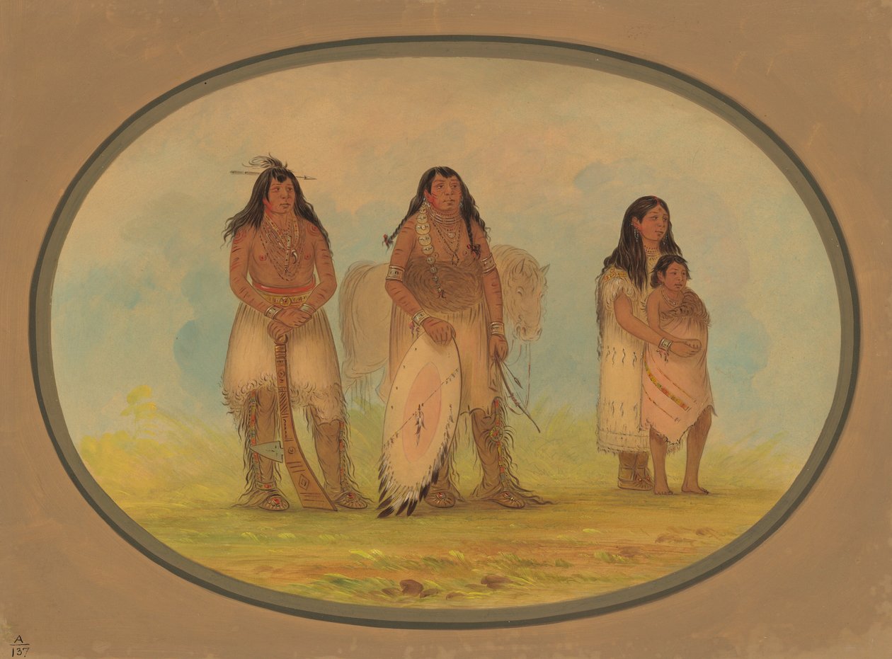 Czterech Indian Kiowa, 18611869. autorstwa George Catlin