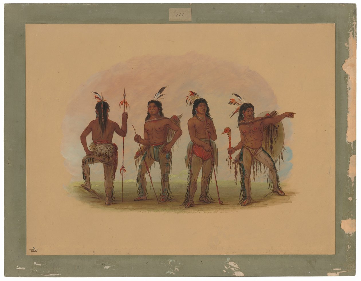 Czterech wojowników Navajo autorstwa George Catlin