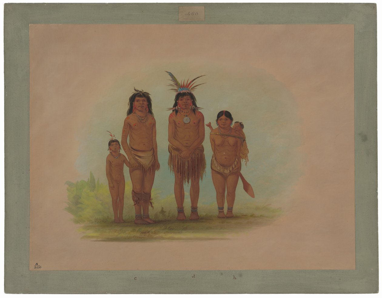 Czterech Indian sepibo autorstwa George Catlin