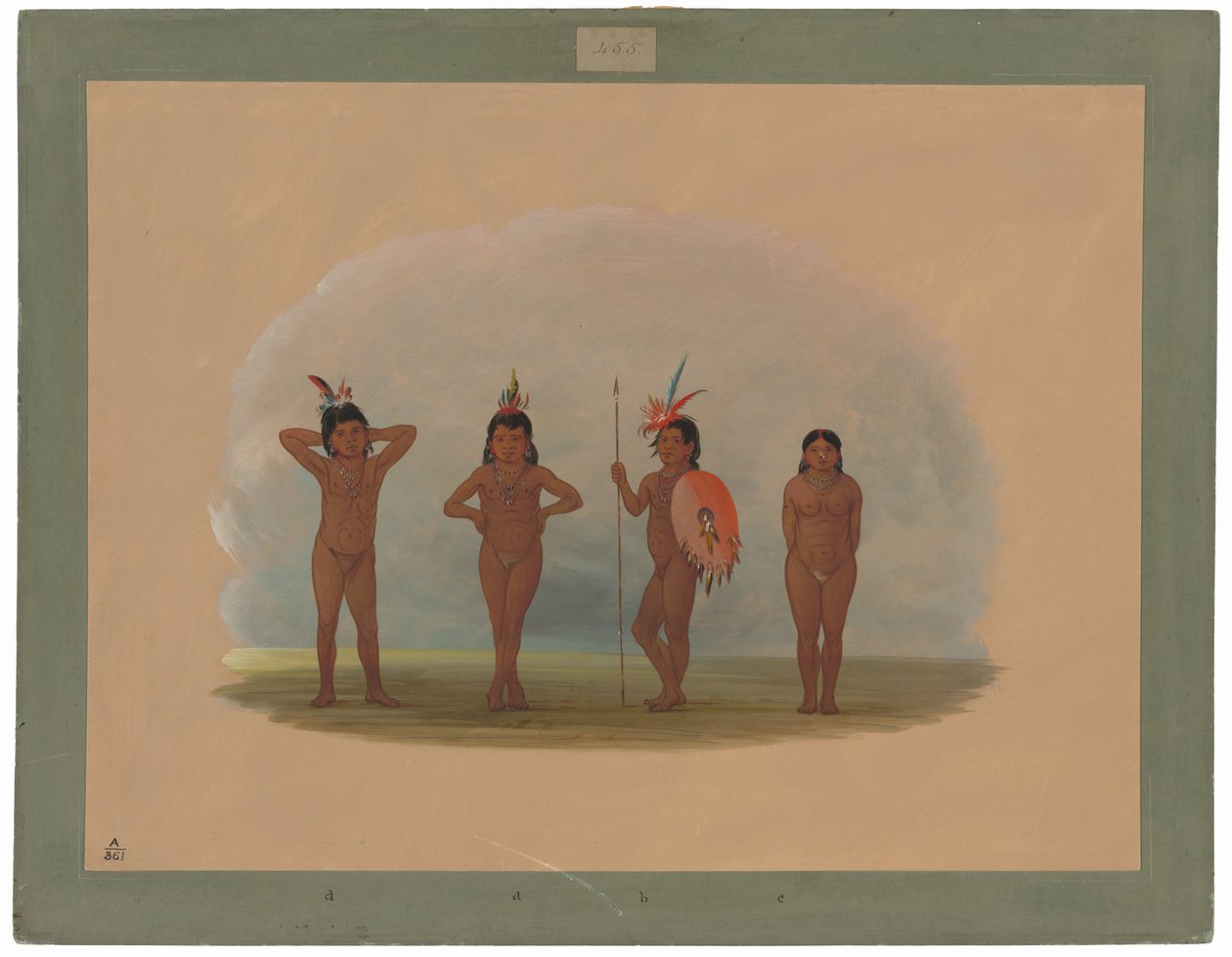 Czworo dzieci Zurumati autorstwa George Catlin