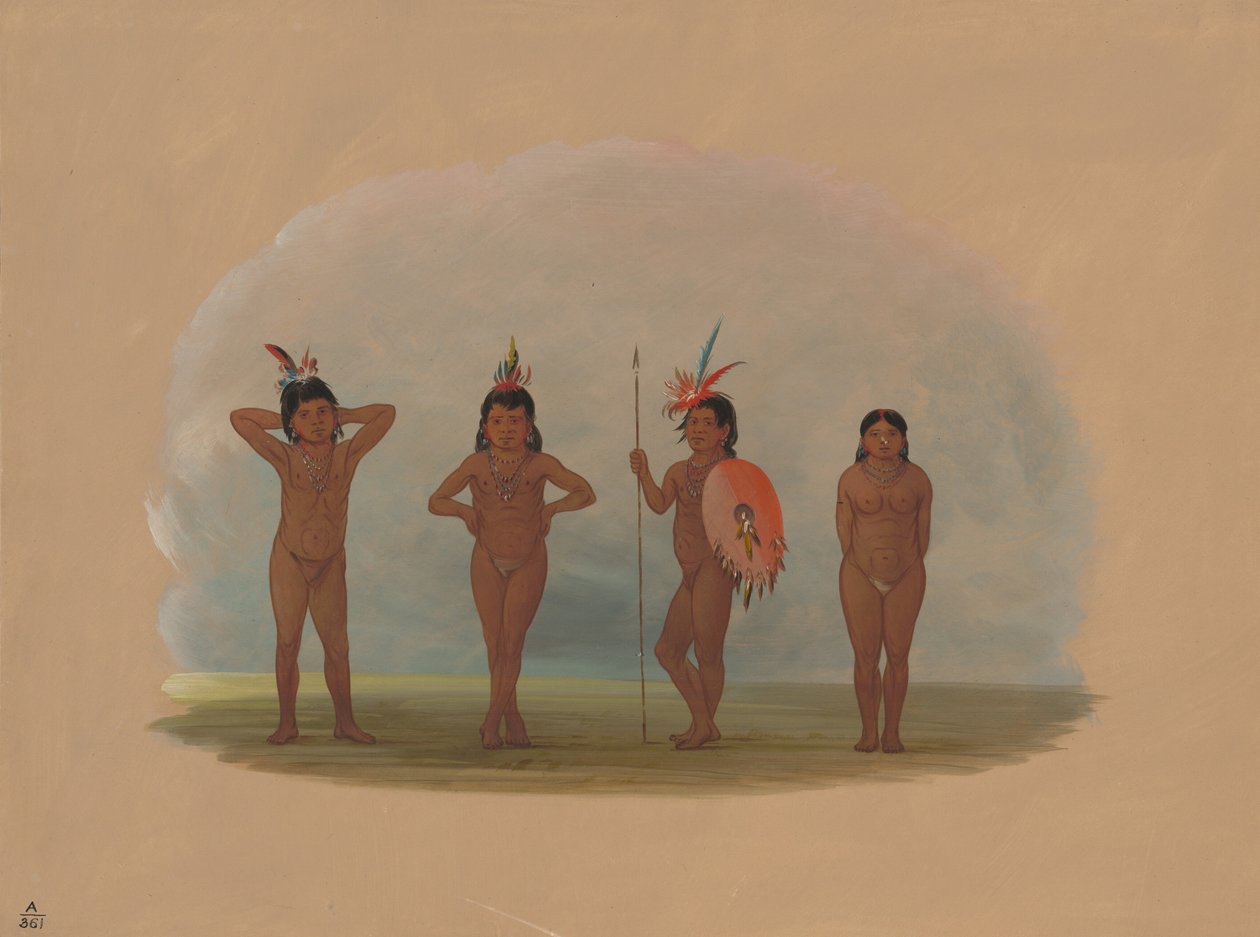 Czworo dzieci Zurumati, 18541869. autorstwa George Catlin