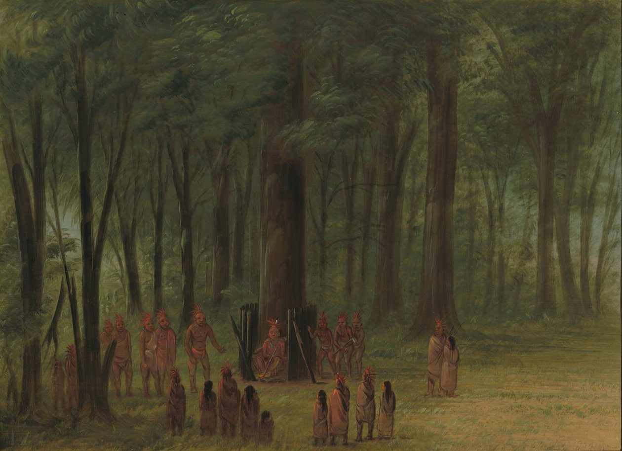 Pogrzeb Black Hawka - Saukie, 18611869. autorstwa George Catlin