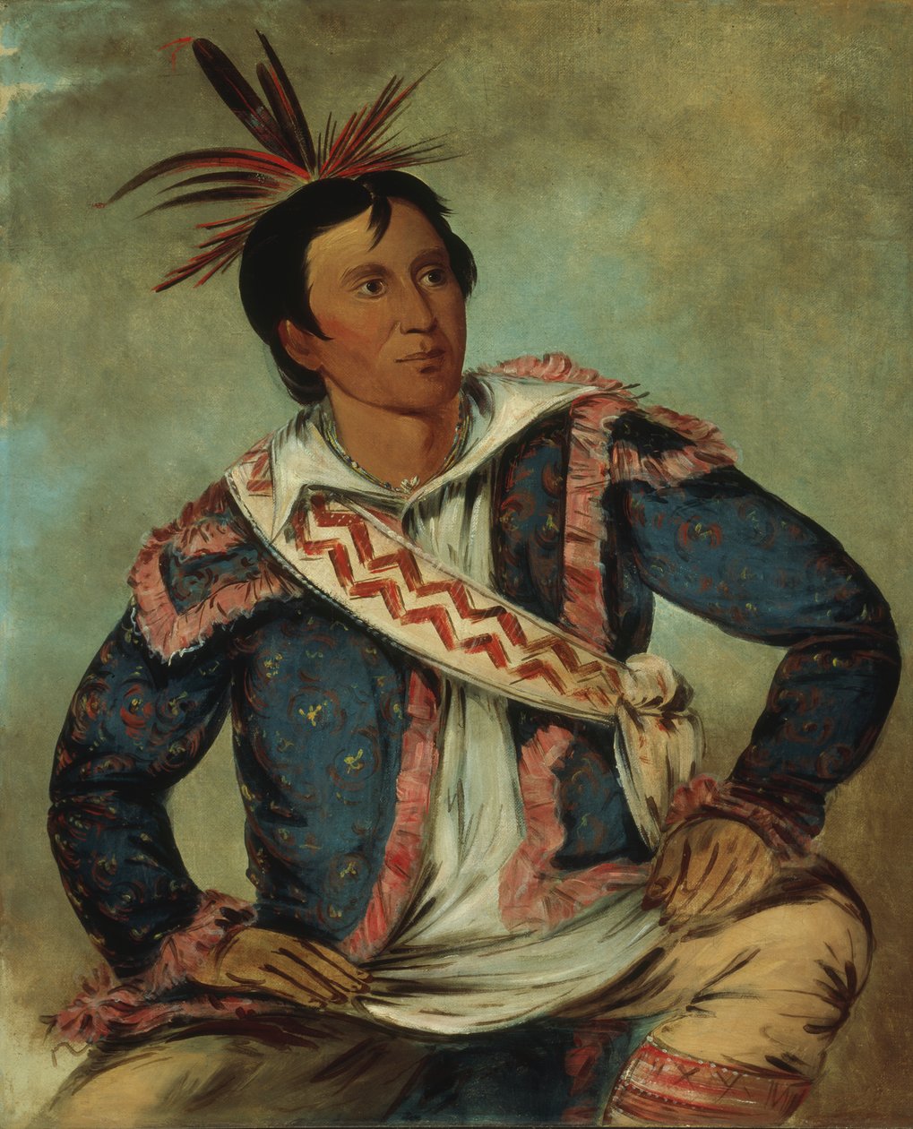Há-tchoo-túc-kolano, Żółw jaszczurowaty, mieszańca, 1834. autorstwa George Catlin