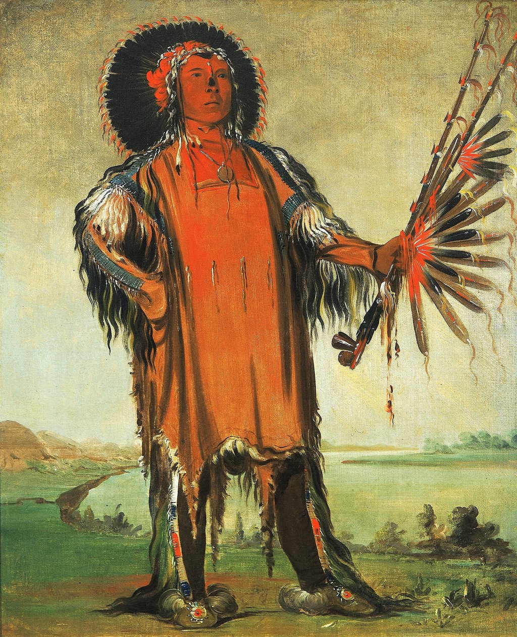 Ha-na-tá-nu-maúk, Wódz Wilków, Wódz Plemienia autorstwa George Catlin