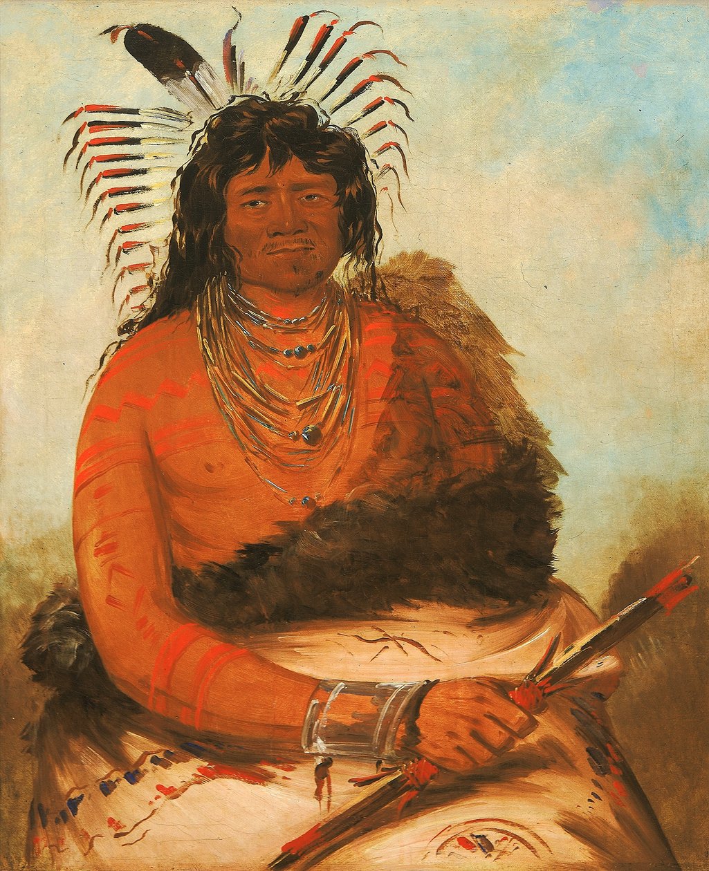 Háh-nee, bóbr, wojownik autorstwa George Catlin