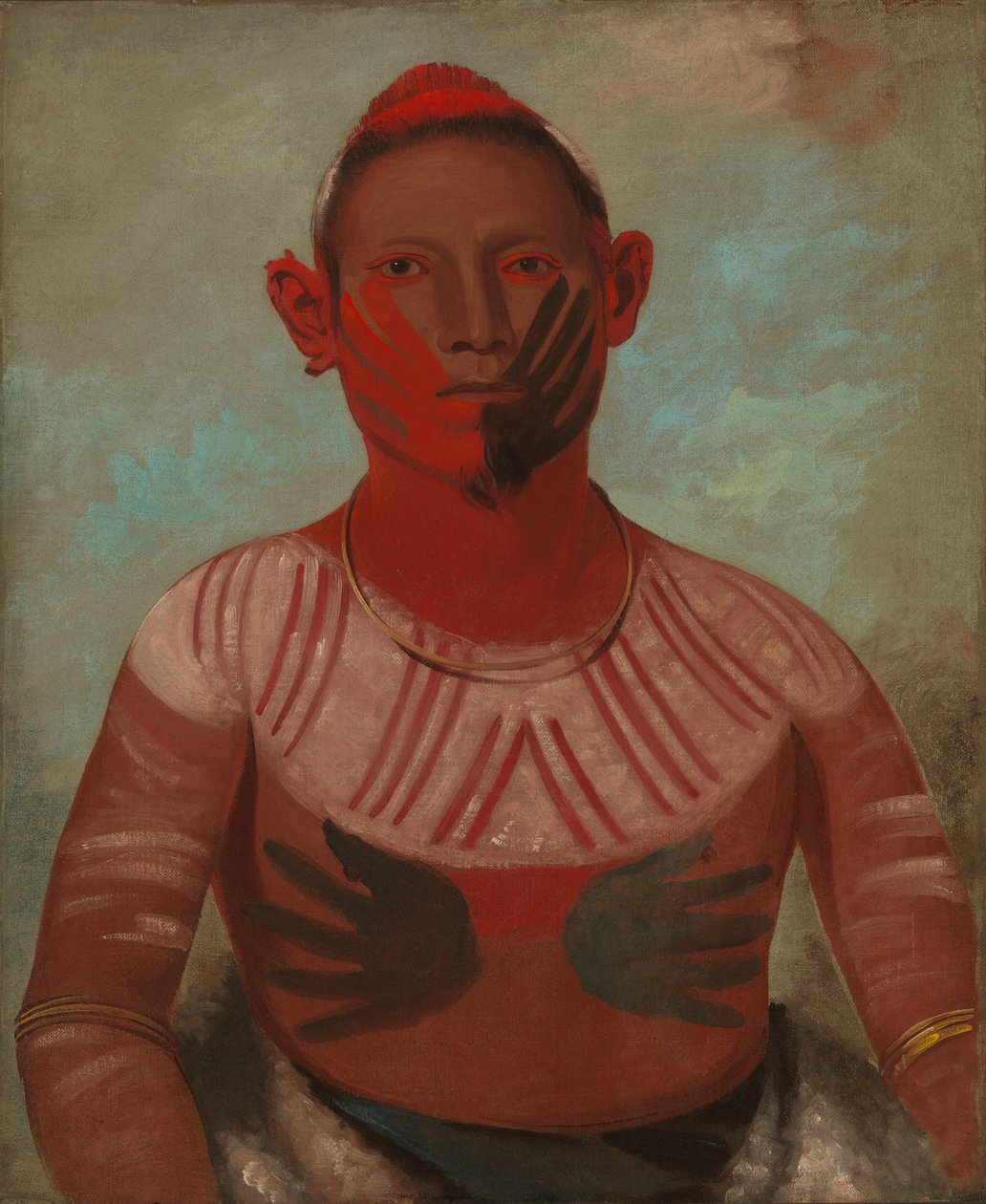 I-o-wáy, jeden z głównych wojowników Czarnego Jastrzębia autorstwa George Catlin