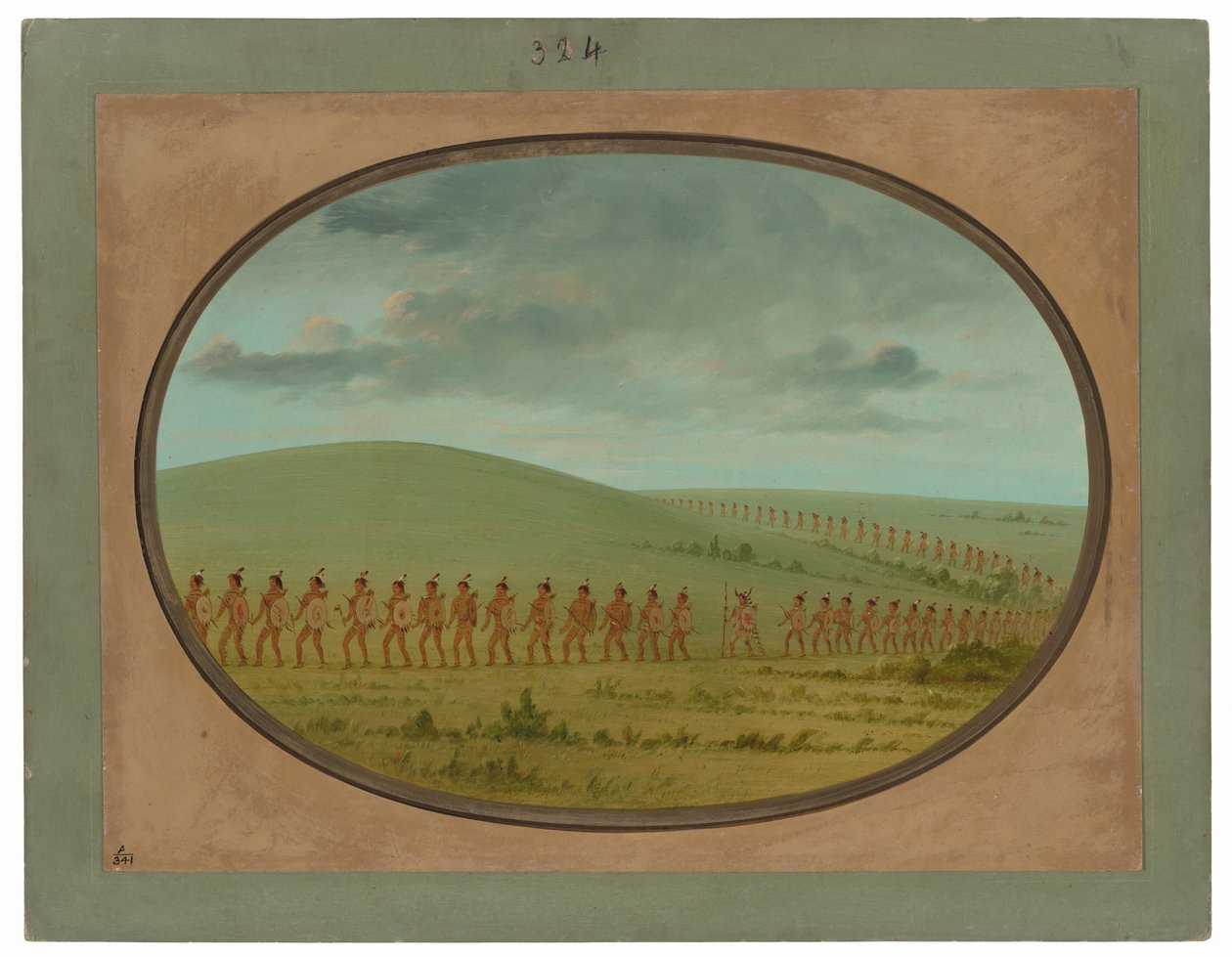 Indian File - Iowa autorstwa George Catlin