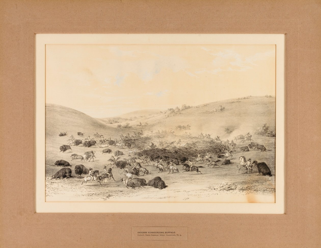 Indianie otaczający Buffalo - nr 9 autorstwa George Catlin