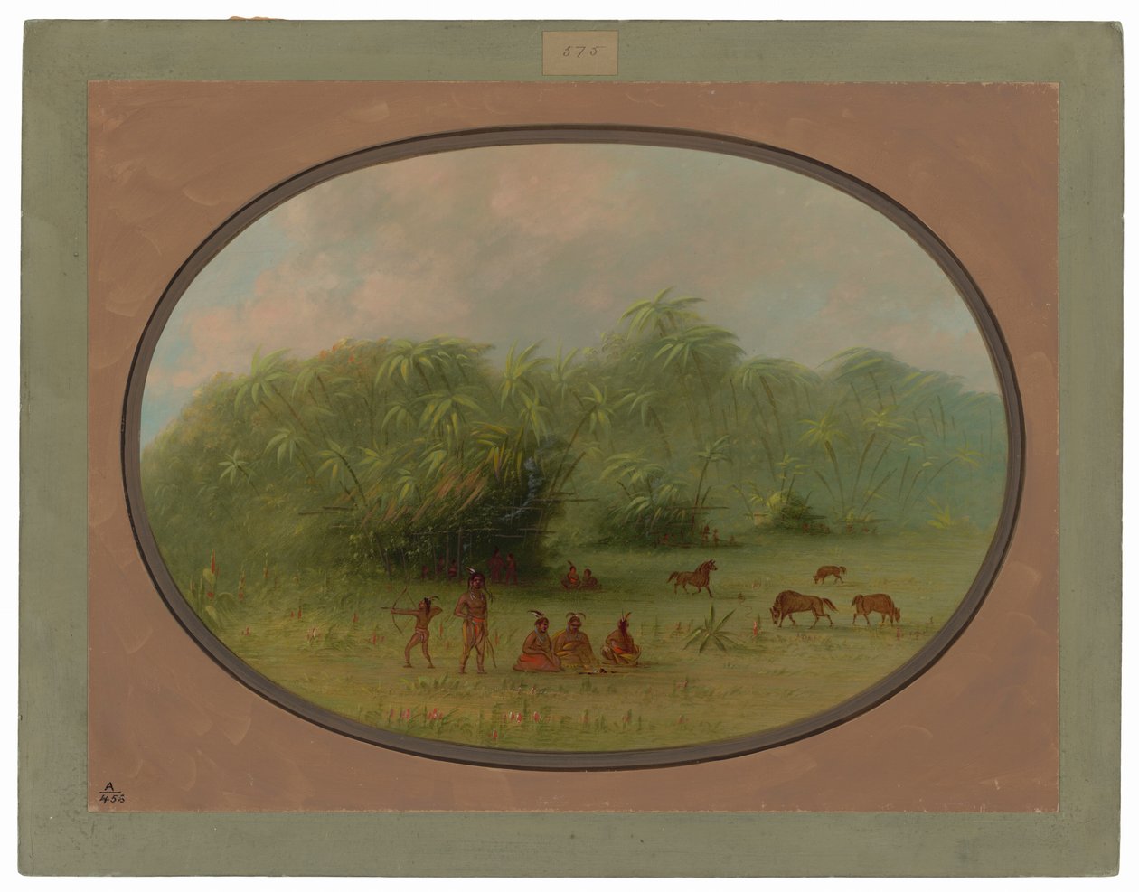 Indianie i konie w lesie autorstwa George Catlin