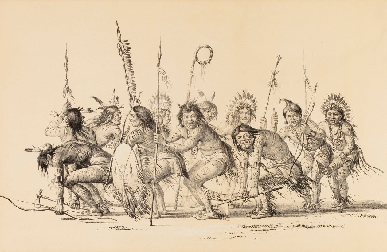 Indianie w kręgu, taniec - nr. 30 autorstwa George Catlin