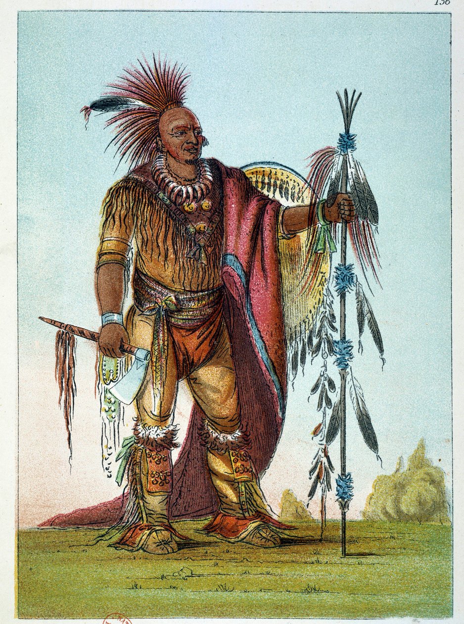 Indianie Ameryki: Portret przywódcy plemienia Sasów i Lisów autorstwa George Catlin