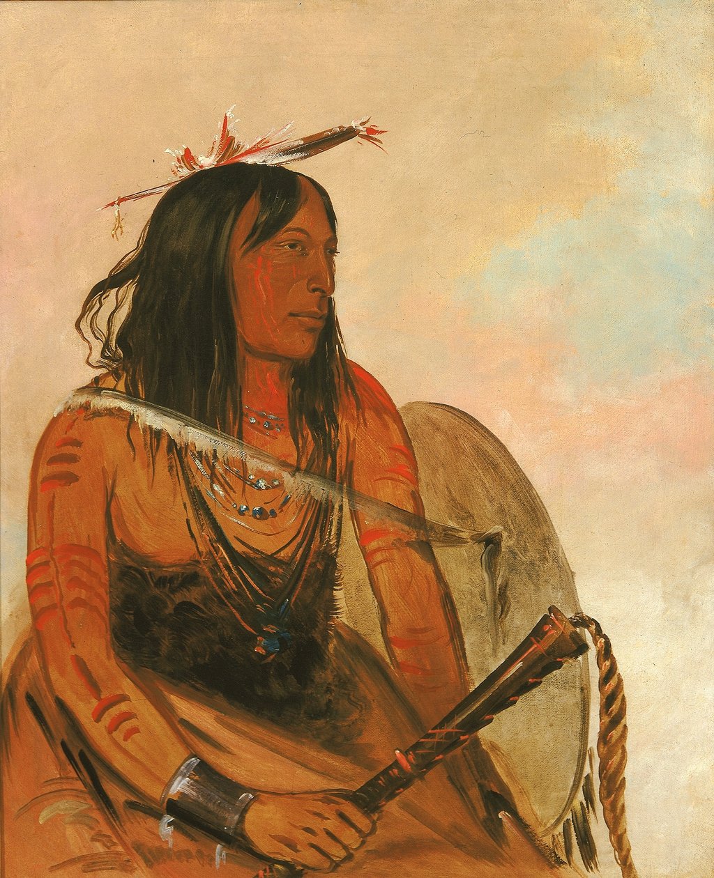 Ish-a-ró-yeh, Ten, Który Niesie Wilka, Wybitny Odważny autorstwa George Catlin