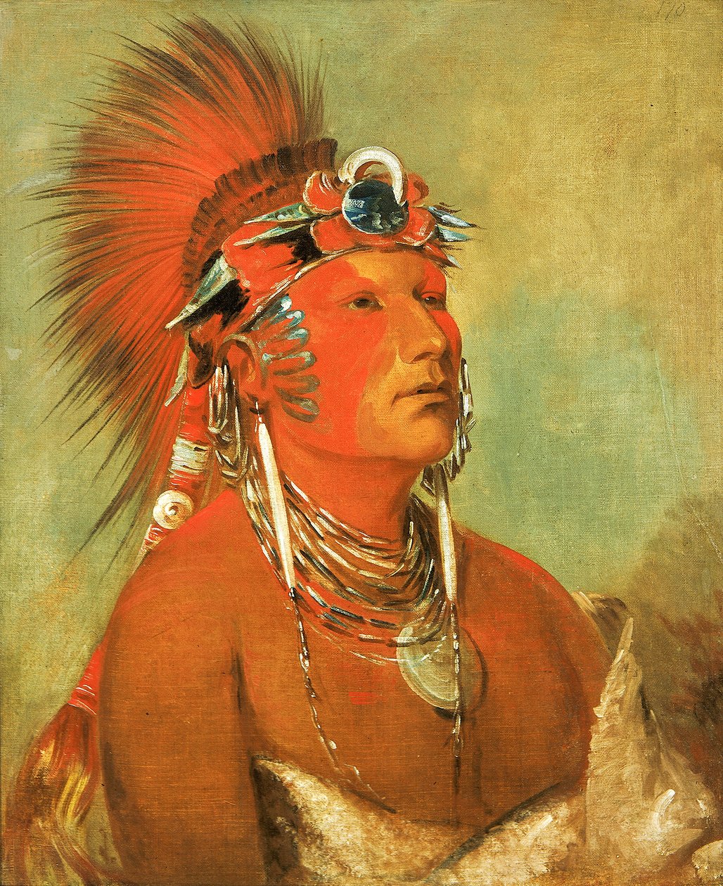 Jee-hé-o-hó-shah, Nie można rzucić, wojownik, 1832. autorstwa George Catlin