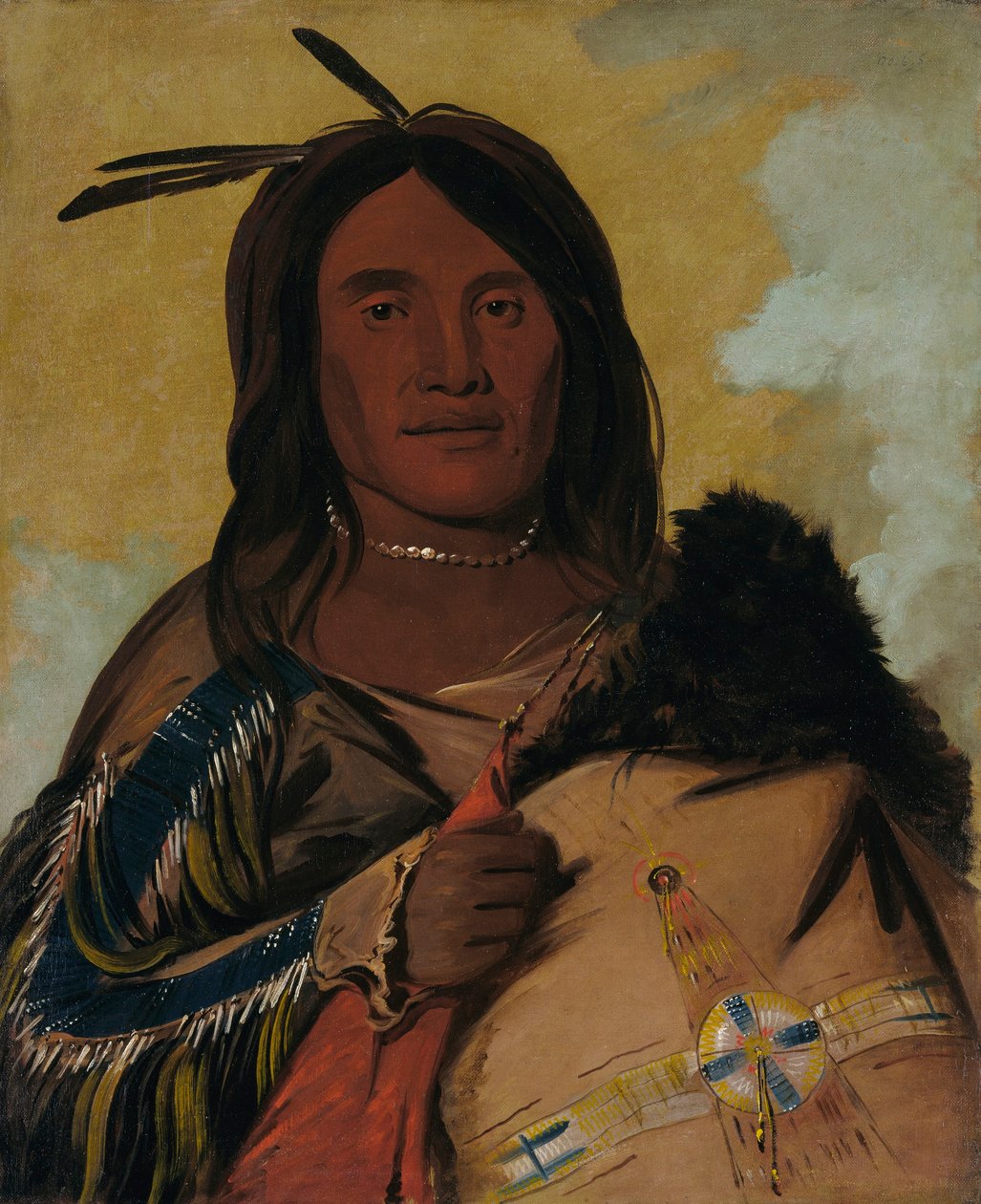 Ka-pés-ka-da, Człowiek Muszla, dzielny Oglala autorstwa George Catlin