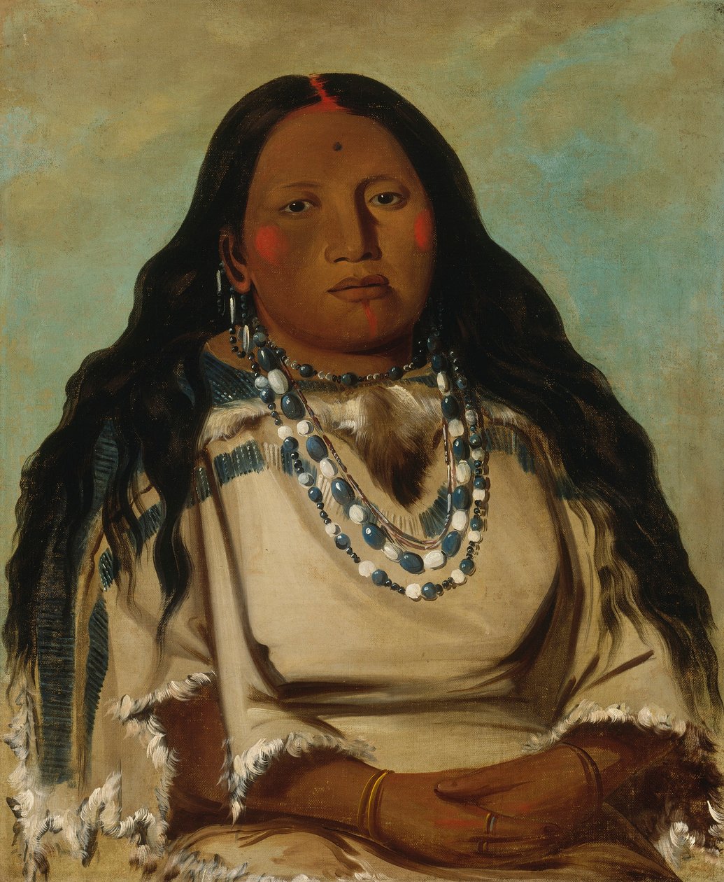 Kah-béck-a, Bliźniaczka, Żona Krwawej Dłoni autorstwa George Catlin