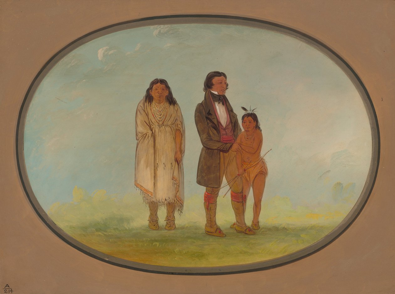 Wódz Kaskaskia, jego matka i syn, 18611869. autorstwa George Catlin