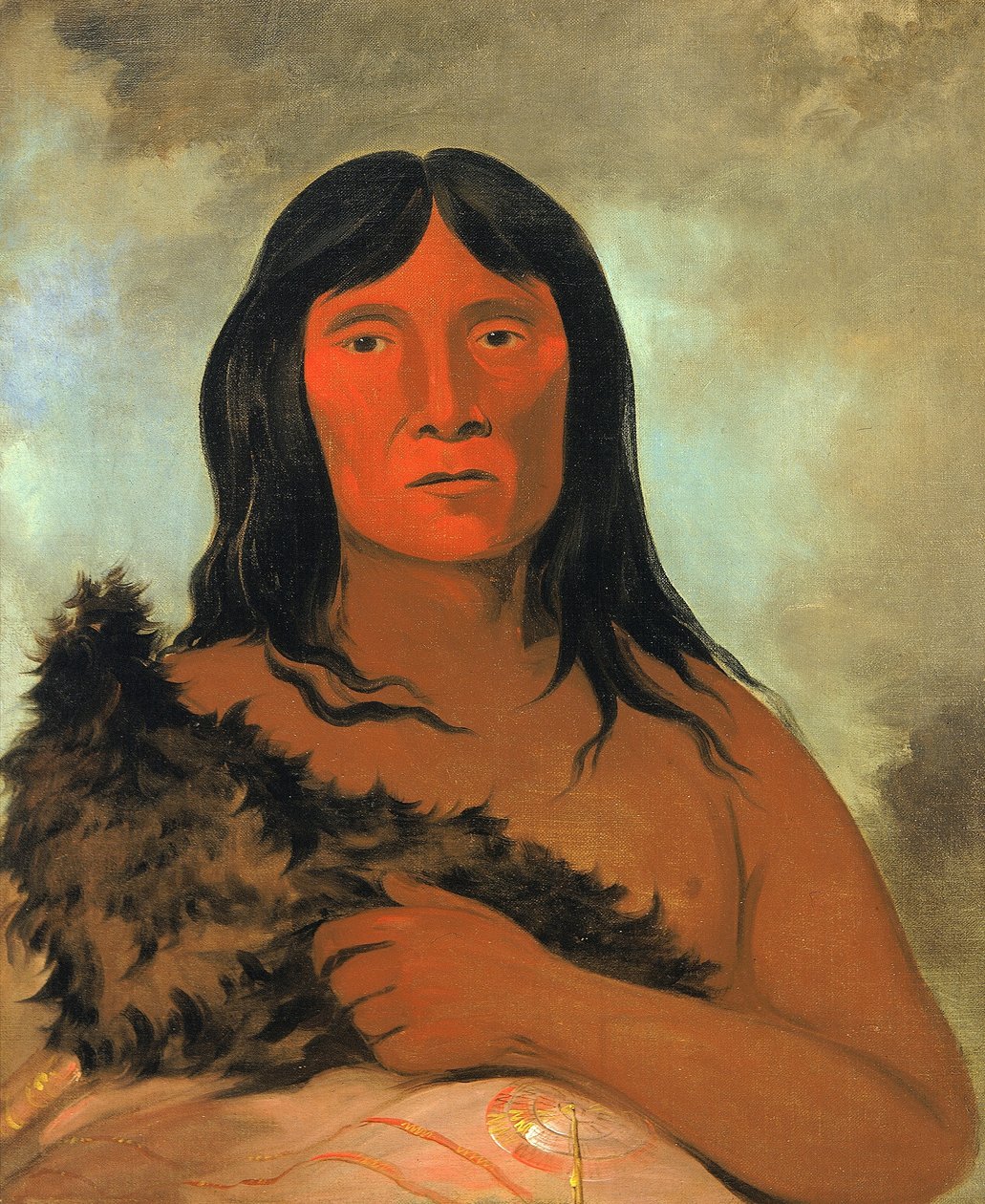 Kay-ée-qua-da-kúm-ee-gísh-kum, Ten, który próbuje ziemi swoją stopą autorstwa George Catlin
