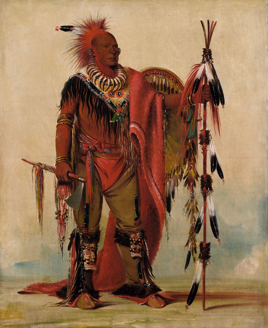 Kee-o-kúk, czujny lis, wódz plemienia autorstwa George Catlin