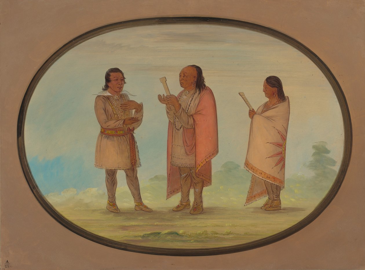 Indianie Kickapoo nauczają i modlą się, 18611869. autorstwa George Catlin