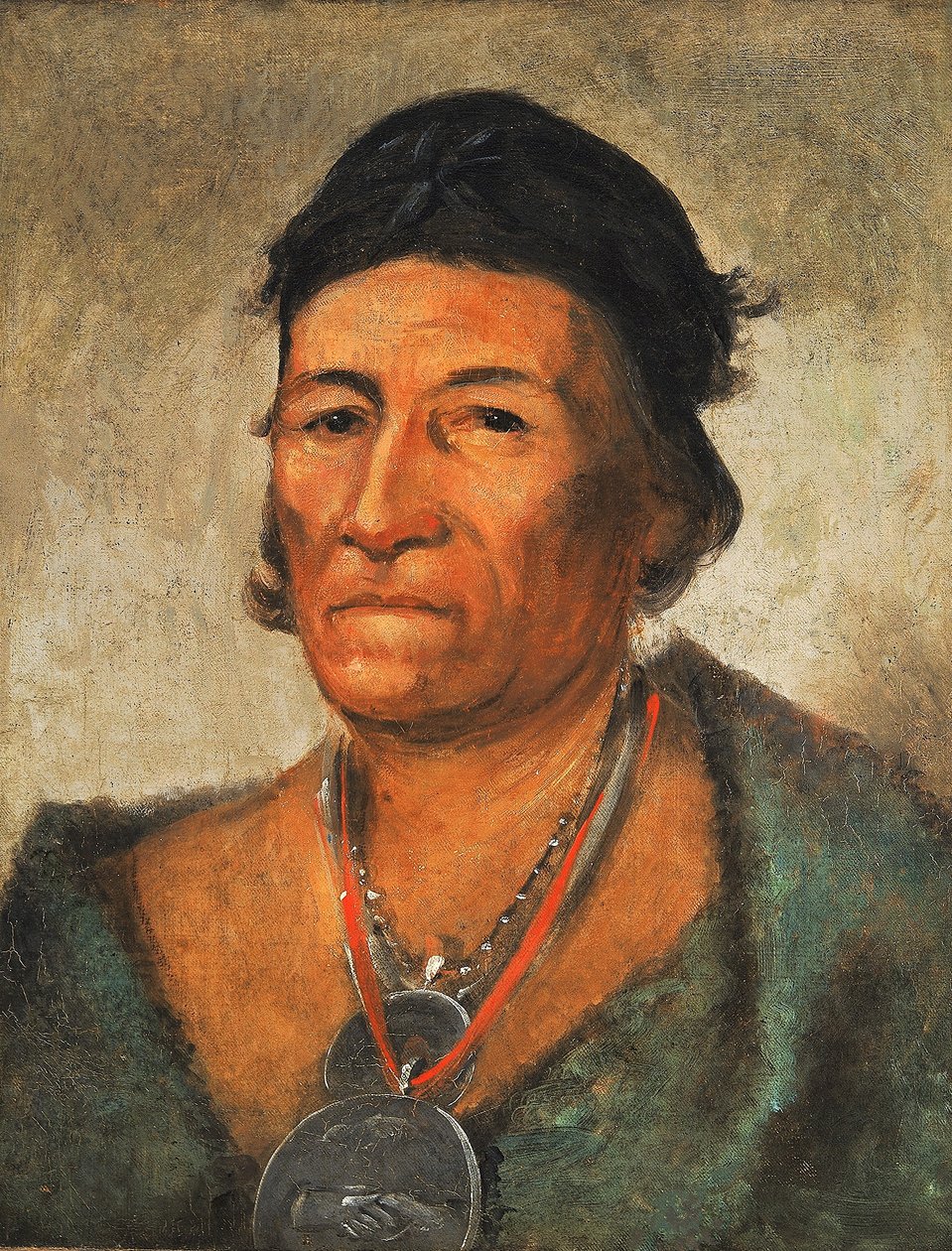 Ko-mán-i-kin, Wielka Fala, stary i wybitny wódz autorstwa George Catlin